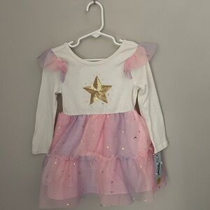 Cat & Jack Pink Dress with Gold Details Size 3T NWT